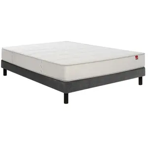 EPEDA Pavillon 140x190 + sommier gris + pieds PAVIL-E-1419-GRIS2 pas cher