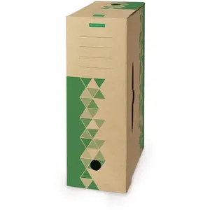 Raja MONDOFFICE Boîte archives carton recyclé - Dos 10 cm - Kraft pas cher