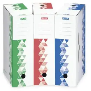 RAJA Boîte archives Premium - Dos 8 cm - Vert - Lot de 25 pas cher