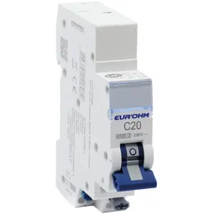 Comparateur de prix : EUR'OHM Disjoncteur 1P+N 20A courbe c connexion rapide/rapide 4,5kA nf (20320)