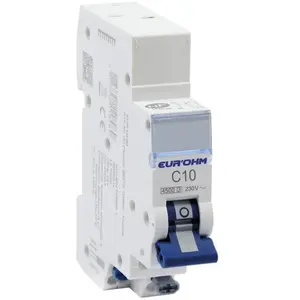 Comparateur de prix : EUR'OHM Disjoncteur 1P+N 10A courbe c connexion rapide/rapide 4,5kA nf (20310)