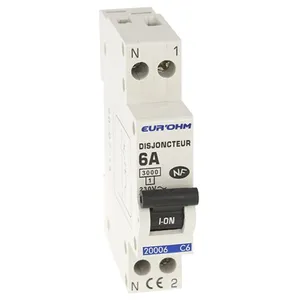 Disjoncteur 1P+N nf courbe c connexion vis haut/bas 3kA - IP20/IK02 6A pas cher