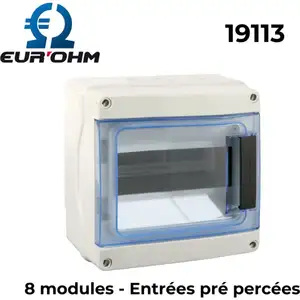 Eur ohm Coffret étanche 8 modules IP65 opercules (19113)Vendu paramazon