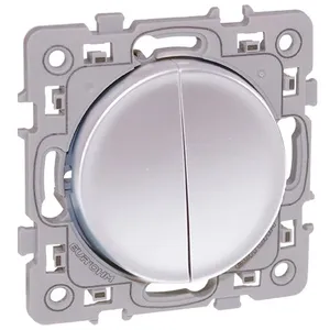 Interrupteur double va et vient 10AX - square Couleur Silver pas cher