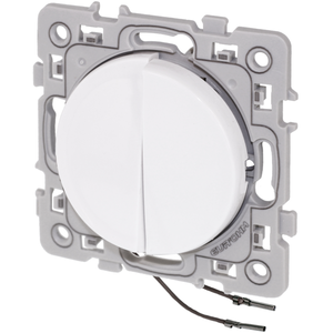 Eur ohm Va-et-vient lumineux + va-et-vient Square 1 poste - 10AX - 250V - Blanc pas cher