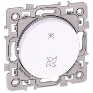 EUROHM Interrupteur VMC 2 positions Square 1 poste - 10AX - 250V - Blanc pas cher