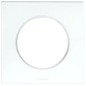 Plaque carrée monobloc Square Eur'Ohm - 1 poste - Blanc pas cher