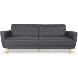 INTENSE DECO Canapé convertible Rafael Tissu Gris foncé pas cher