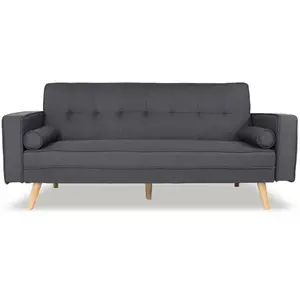 Intensedeco - Canapé convertible scandinave Tao Tissu Gris foncé