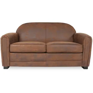 INTENSE DECO Canapé club 2 places - William Vintage - Marron - Microfibre pas cher