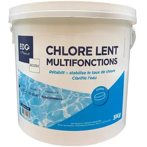 Chlore multiactions - galets 200gr - seau de 5kg - edg accessVendu parcdiscount