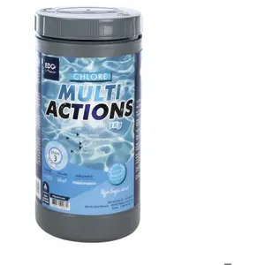 Chlore Multi Actions Piscine - EDG  - Galets 250g - Pot 1kg - Chlore Multi Fonctions Longue DuréeVendu parcdiscount