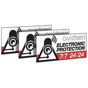 Lot de 3 stickers de dissuasion PVC à coller - Avidsen - 123408 pas cher