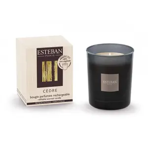 Bougie parfumée initiale rechargeable Esteban Cèdre pas cher