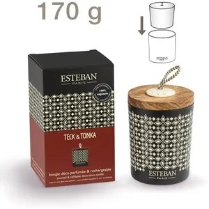 Bougie décorative parfumée Esteban Teck et Tonka