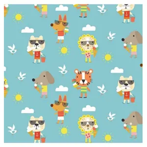 GENERIQUE Tissu coton Dashwood Summer Fun animaux vendu au mètre(...) - Bleu (52)