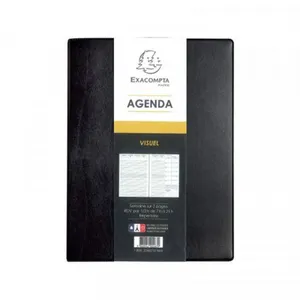 Agenda semainier - EXACOMPTA - Barbara - 15x21 cm - Noir - Semaine sur 2 pages pas cher