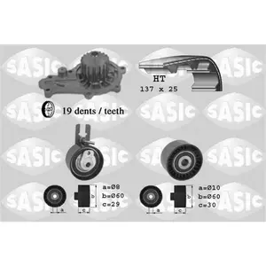 Kit de distribution + pompe à eau SASIC 3900014 - Réf. 3900014 pas cher