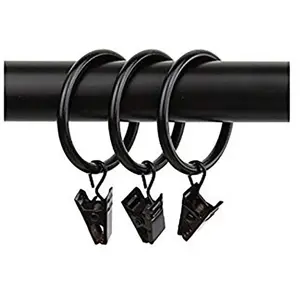 SECODIR 10 Anneaux pour Rideaux avec Pince ø 35mm Coloris - Noir pas cher