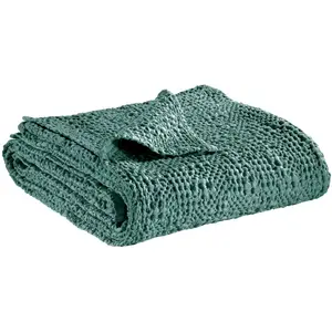 3S. x Home Jeté stonewashed  en coton vert de gris 240 x 260Vendu pardarty