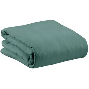 Housse de couette   en lin prusse 260 x 240