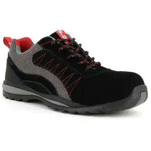 Chaussure basse zephir S1P - s 24 bossi - Cuir croûte velours noir / toile grise - 5122 pas cher