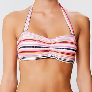 Laura By Janine Robin - Haut de maillot bandeau moulé Alma rose T.100D/E pas cher