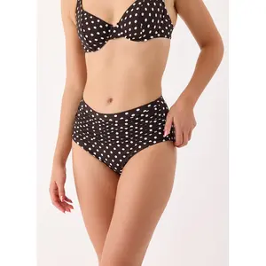Janine Robin - Culotte Haut de maillot Monica marron 40 pas cher