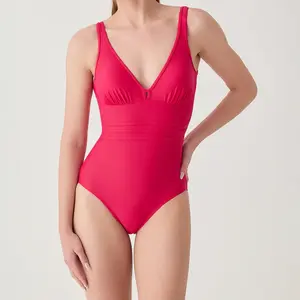 Janine Robin - Maillot de bain 1 Pièce coupe sous poitrine Idylle rose...