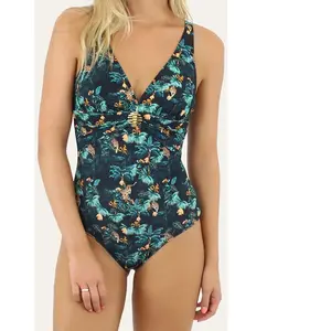 Janine Robin - Maillot de bain 1 Pièce coupe sous poitrine Cenote vert...