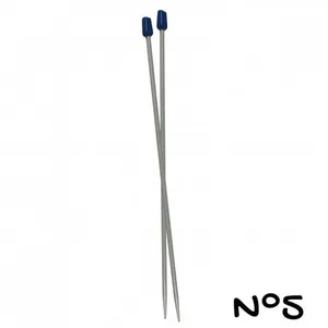 Aiguilles à tricoter - 30 cm - aluminium - n°2 a n°5 - Distrifil 5 Gri...