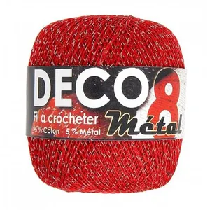 Coton à crocheter DECO 8M - Distrifil(...) - Rouge (ROUGE ARGENTE)