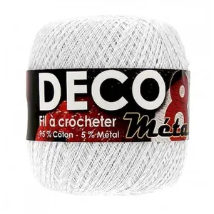 Coton à crocheter DECO 8M - Distrifil Blanc (BLANC ARGENTE) - Blanc (B... pas cher