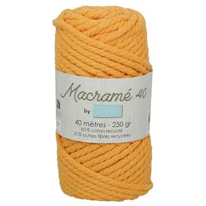 Non communiqué Fil macramé tressé - Moutarde - 5mm X 40m - 90% coton naturel recyclé