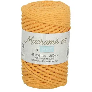 Non communiqué Fil macramé tressé - Moutarde - 3mm X 65m - 90% coton naturel recyclé