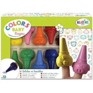 Aladine Crayons de cire - Animaux - 12 pcs - Multicolore - Pour enfants dès 24 mois - MixteVendu parscrapmalin