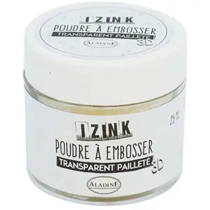 Comparateur de prix : Aladine Poudre à embosser transparente pailletée Contenance : 25 ml environ