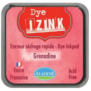 Encreur tampon Aladine Dye Izink séchage rapide grenadine - Rouge 3,5 x 3,5 cm