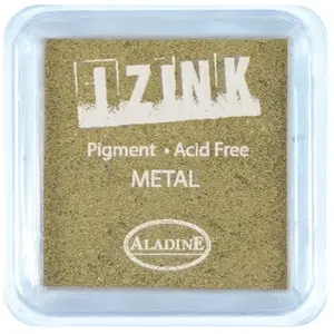 Encreur tampon - Aladine - Pigment Izink - Doré - 3,5 x 3,5 cm - Séchage lent pas cher