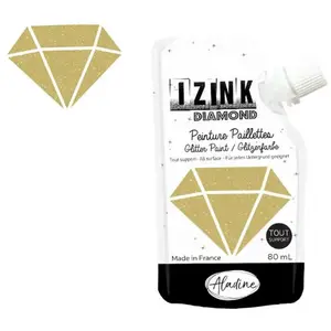 Comparateur de prix : ALADINE Peinture - IZINK - Diamond - Doré - 80ml - Résistante à l'eau