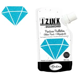 Comparateur de prix : ALADINE Peinture paillettes Izink Diamond bleu caraïbes - 80 ml