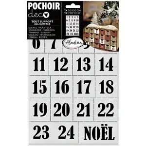 Aladine Pochoir chiffres Calendrier de l'Avent