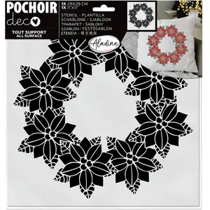 Aladine Pochoir décoration Couronne poinsettia