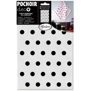 Aladine Pochoir Deco 20 x 30 cm - Tous supports - Pois