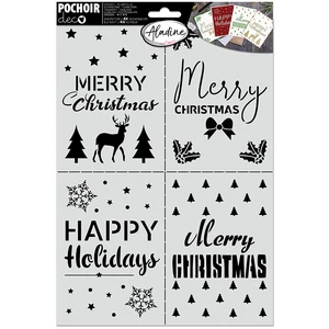 Aladine Pochoir carterie Merry christmas