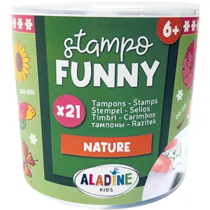 Comparateur de prix : Aladine Boîte de 21 tampons Stampo Funny - Nature