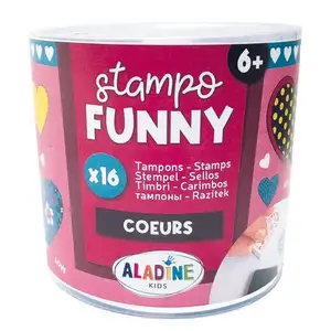Aladine Boîte de 16 tampons Stampo Funny - Coeurs