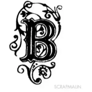 Aladine Tampon bois - Alphabet arabesque B - 2,4 x 1,4 cm pas cher