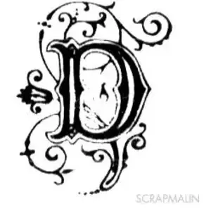 Aladine Tampon bois - Alphabet arabesque D - 2,3 x 1,9 cm pas cher