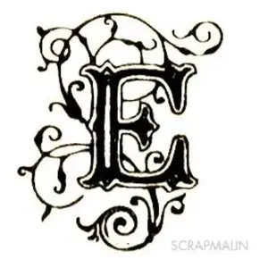 Aladine Tampon bois - Alphabet arabesque E - 2,5 x 2,1 cm pas cher